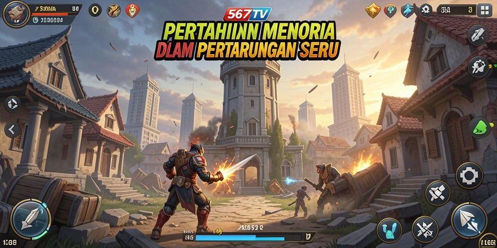 Tampilan gameplay 567TV yang menegangkan dalam mempertahankan menara.