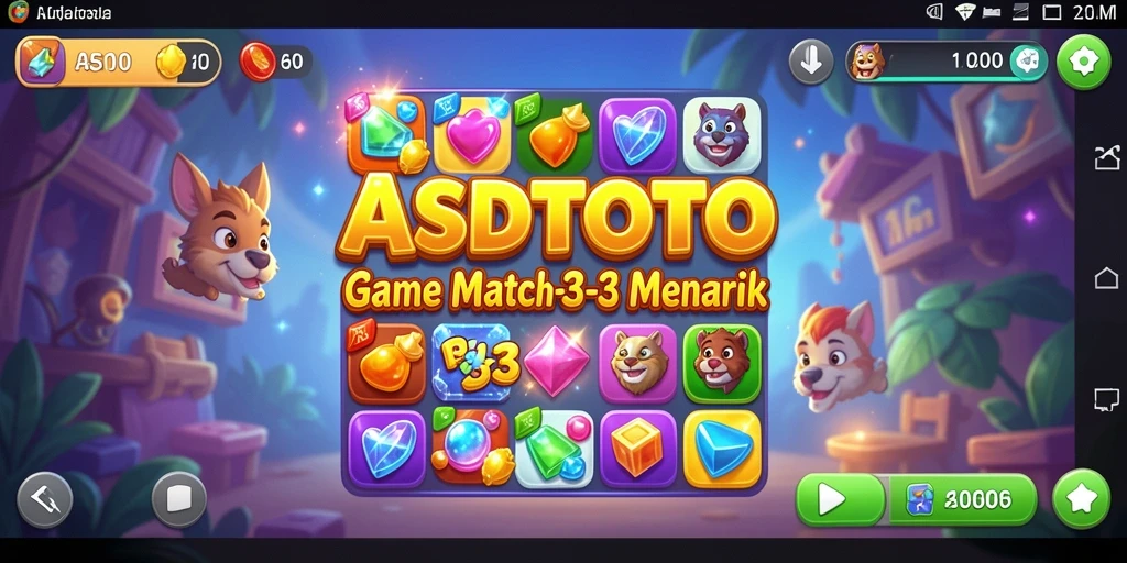 Screenshot gameplay ASDTOTO yang menampilkan momen seru dari Match-3.