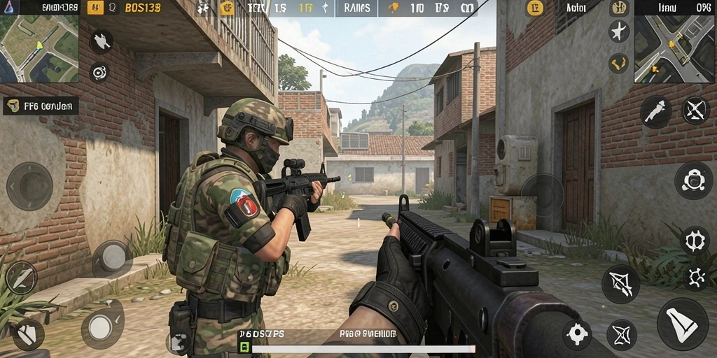 Screenshot gameplay dari <strong>BOS138</strong> menunjukkan aksi tembak-menembak yang intens dan mendebarkan.