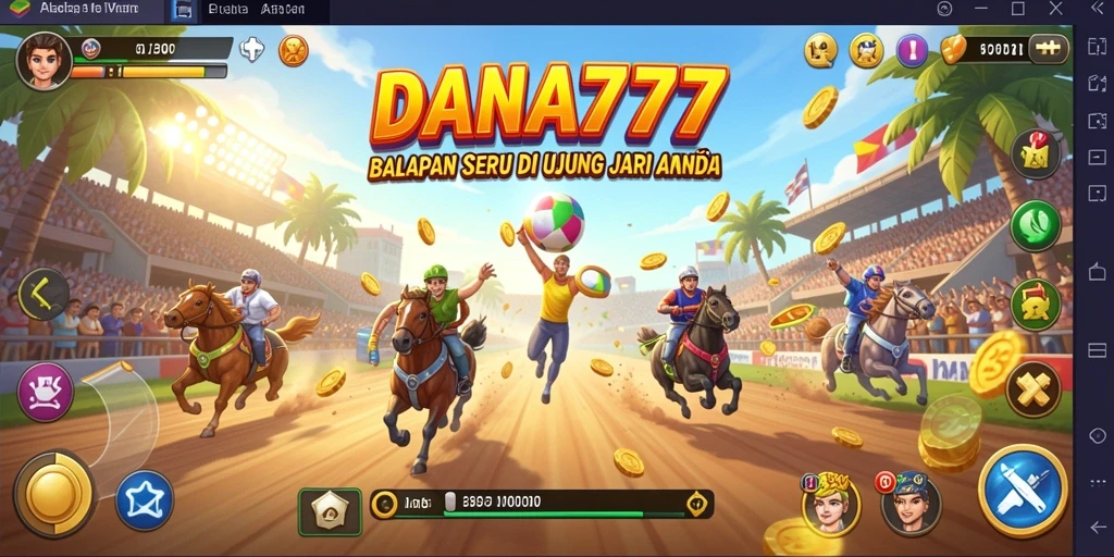 Tangkapan layar dari gameplay DANA777 yang menampilkan balapan yang seru.