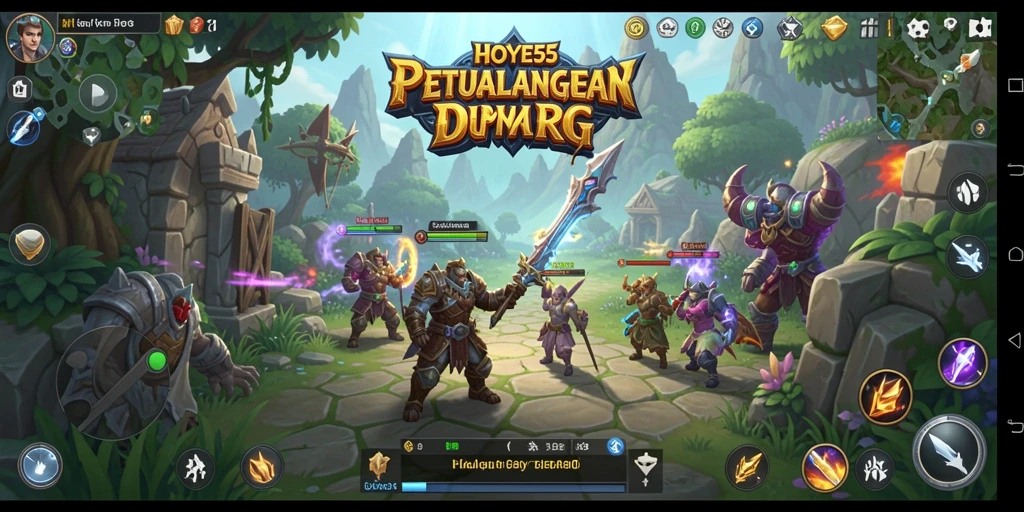 Screenshot utama HOYE55 yang menampilkan aksi menarik dalam gameplay RPG.