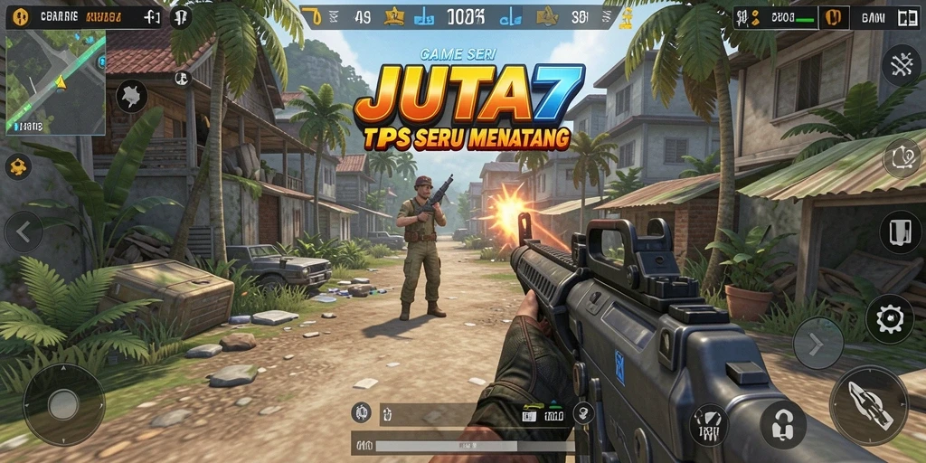 Screenshot gameplay <strong>JUTA7</strong> menampilkan aksi pertempuran seru.