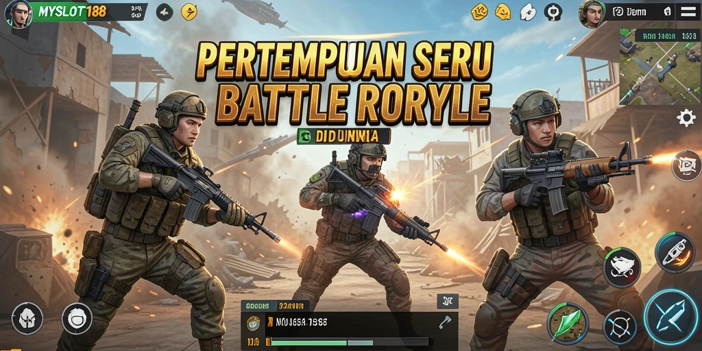 Tampilan gameplay seru MYSLOT188 dalam pertempuran Battle Royale.