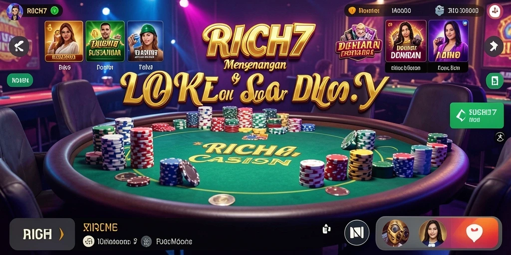 Tampilan menarik dari gameplay Live Casino RICH7 yang mendebarkan.