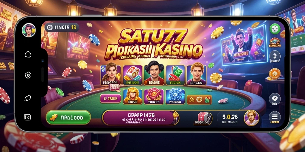 Tampilan menarik dari gameplay kasino di SATU77.
