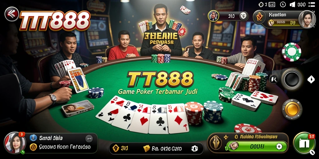 Screenshot gameplay TTT888 menampilkan aksi seru permainan Poker.