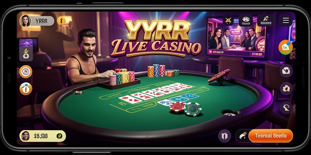 Screenshot utama YYRR menampilkan aksi mendebarkan dalam permainan Live Casino.